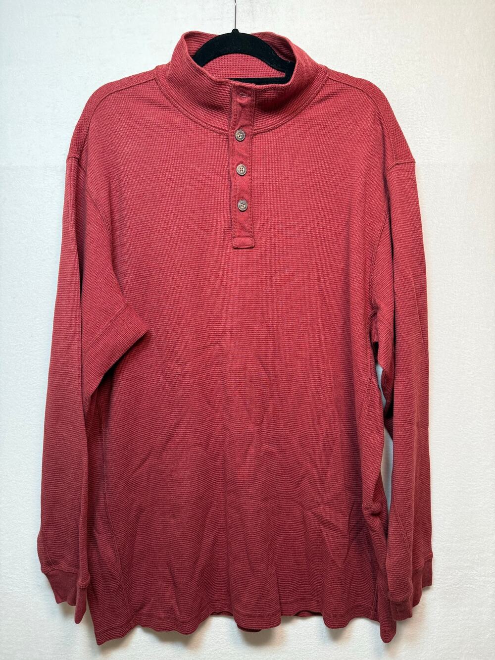 Duluth Trading Red Thermal Henley Pullover, Size XL